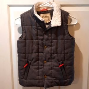 Hatley Vest Kids 6 Gray Sherpa Trim Outdoor Preppy Travel Classic Casual